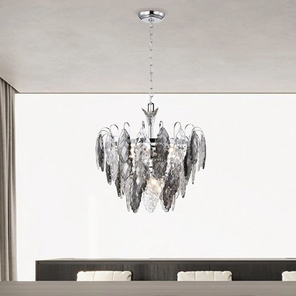 Brand new ๐คฉ Lydia 6-Light Chrome Tiered Chandelier with Hanging Clear and Grey Leaf Crystals by Edvivi ๐ 4 Brand new ๐คฉ Lydia 6-Light Chrome Tiered Chandelier with Hanging Clear and Grey Leaf Crystals by Edvivi ๐ - Image 2