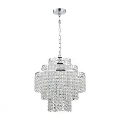 Best Pirce 👏 Arietta 4-Light Chrome Modern Glam Chandelier with Tier Cascading Crystals by Edvivi ✔️ -Deals Edvivi || Atlas Store chrome edvivi chandeliers epj376ch 44 1000