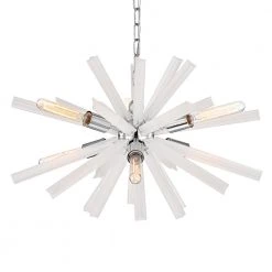 Flash Sale 🥰 Astrid Mid-Century Modern 6-Light Chrome and Frosted Glass Sputnik Chandelier by Edvivi 👏