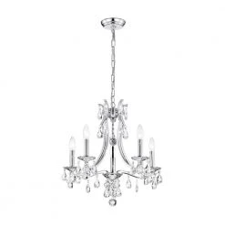 Wholesale 👏 Miranda Glam 5-Light Chrome Candlestick Chandelier with Hanging Teardrop Crystals by Edvivi 😀 -Deals Edvivi || Atlas Store chrome edvivi chandeliers epj8109ch a0 1000