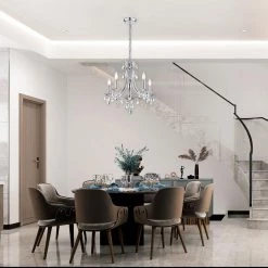 Wholesale 👏 Miranda Glam 5-Light Chrome Candlestick Chandelier with Hanging Teardrop Crystals by Edvivi 😀 -Deals Edvivi || Atlas Store chrome edvivi chandeliers epj8109ch c3 1000