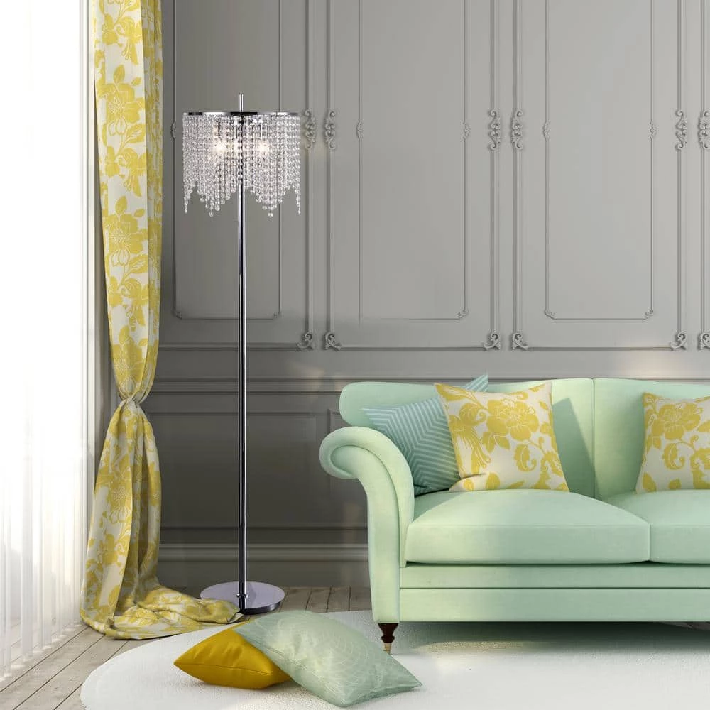 Top 10 ๐ Marya 65 in. Chrome Glam Floor Lamp with Crystal Bead Round Shade by Edvivi ๐คฉ 6 Top 10 ๐ Marya 65 in. Chrome Glam Floor Lamp with Crystal Bead Round Shade by Edvivi ๐คฉ - Image 5