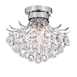 Cheap ๐ Clara Modern 15 in. 3-Light Glam Chrome Crystal Flush Mount by Edvivi ๐ฅฐ
