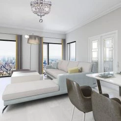 Buy ✔️ Clara 10 in. 3-Light Chrome Glam Crystal Flush Mount Light by Edvivi 👍 -Deals Edvivi || Atlas Store chrome edvivi flush mount lights ecj415ch 4f 1000