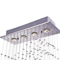 Discount 🔔 Carmen Glam 4-Light Chrome Modern Flush Mount Chandelier Ceiling Fixture with Modern Wave Hanging Raindrop Crystals by Edvivi 🛒 -Deals Edvivi || Atlas Store chrome edvivi flush mount lights epa601ch 44 1000