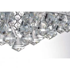 Deals ⌛ Clara 4-Light Glam Chrome Modern Semi-Flush Mount with Crystal Beaded Drum Shade and Hanging Crystals by Edvivi 🧨 -Deals Edvivi || Atlas Store chrome edvivi flush mount lights esg4060ch a0 1000