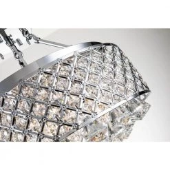 Deals ⌛ Clara 4-Light Glam Chrome Modern Semi-Flush Mount with Crystal Beaded Drum Shade and Hanging Crystals by Edvivi 🧨 -Deals Edvivi || Atlas Store chrome edvivi flush mount lights esg4060ch fa 1000