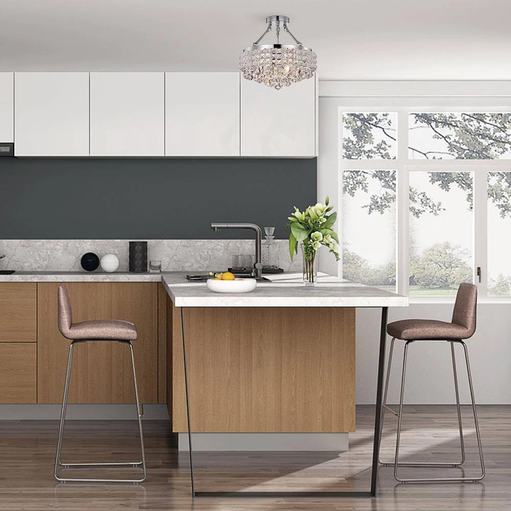 Buy ๐ฅฐ Alyvia 15 in. 4-Light Chrome Glam Semi-Flush Mount with Beaded Drum Shade and Hanging Crystals by Edvivi ๐ 16 Buy ๐ฅฐ Alyvia 15 in. 4-Light Chrome Glam Semi-Flush Mount with Beaded Drum Shade and Hanging Crystals by Edvivi ๐ - Image 14