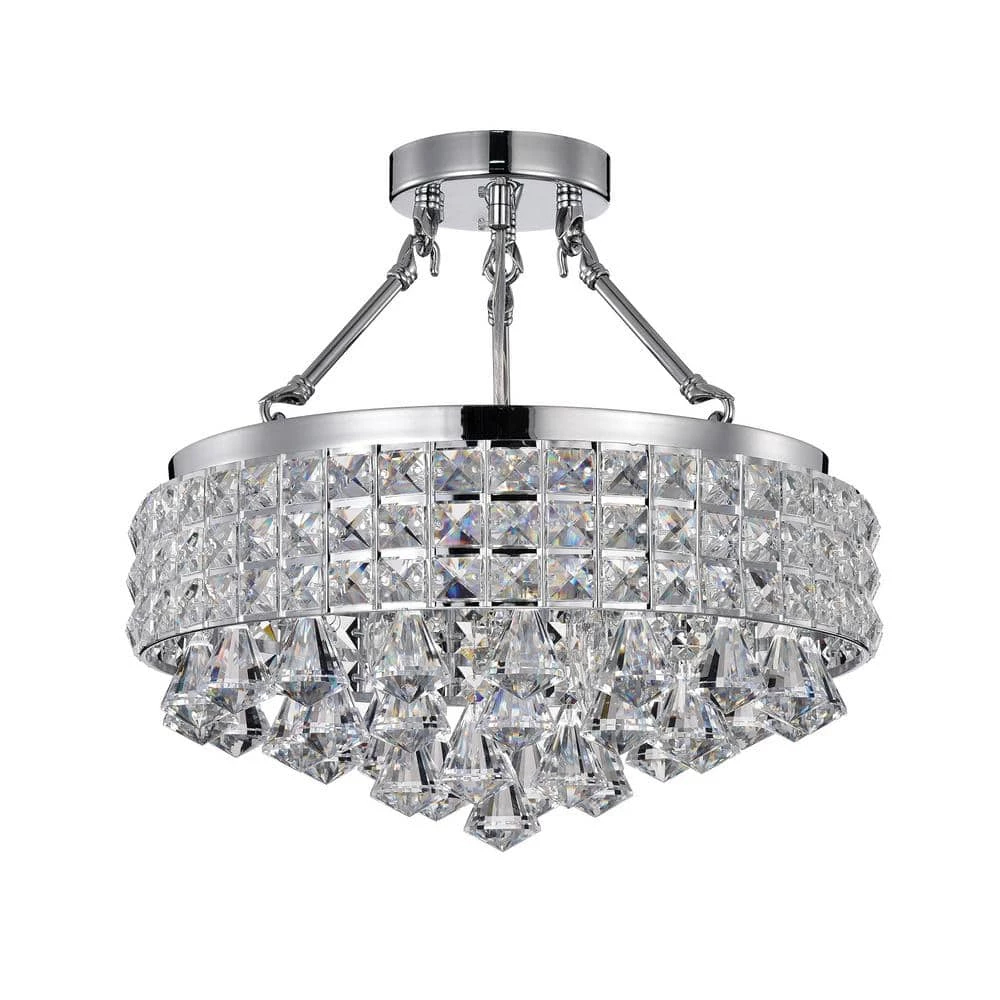 Buy ๐ฅฐ Alyvia 15 in. 4-Light Chrome Glam Semi-Flush Mount with Beaded Drum Shade and Hanging Crystals by Edvivi ๐ 5 Buy ๐ฅฐ Alyvia 15 in. 4-Light Chrome Glam Semi-Flush Mount with Beaded Drum Shade and Hanging Crystals by Edvivi ๐ - Image 3