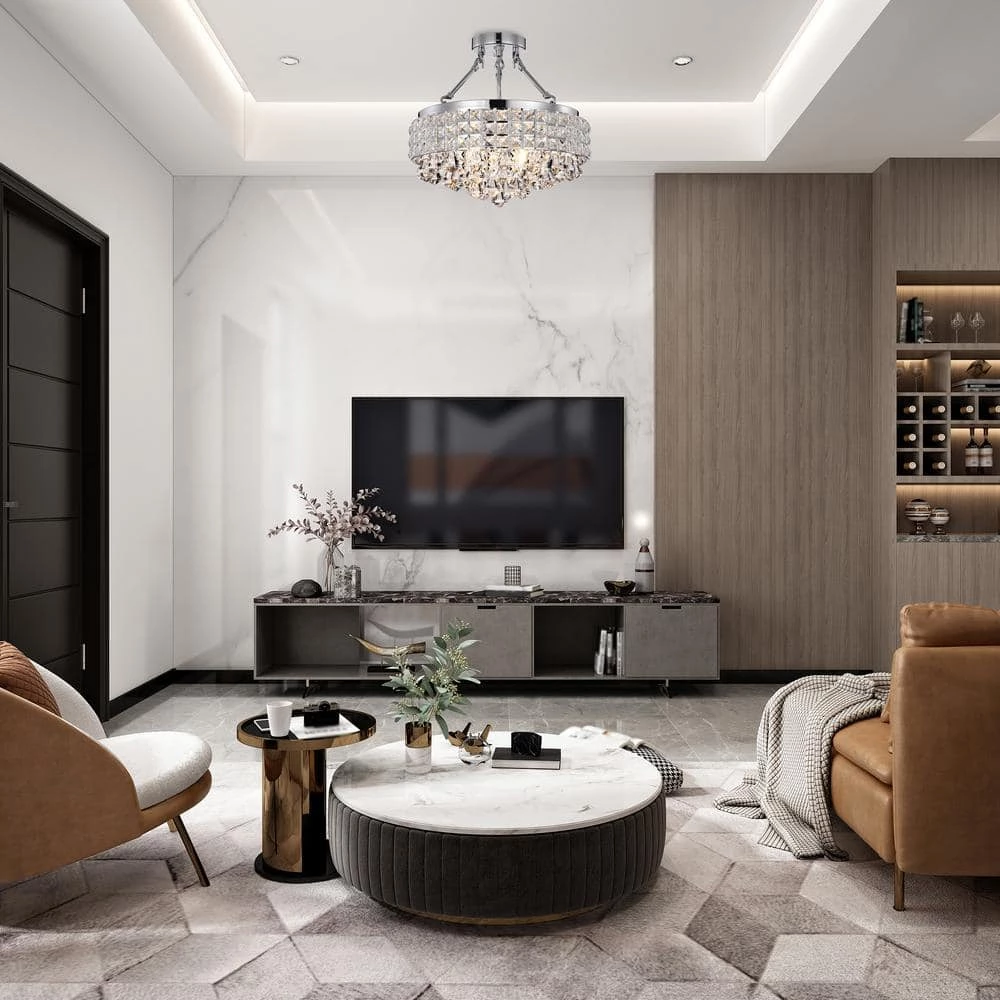 Buy ๐ฅฐ Alyvia 15 in. 4-Light Chrome Glam Semi-Flush Mount with Beaded Drum Shade and Hanging Crystals by Edvivi ๐ 10 Buy ๐ฅฐ Alyvia 15 in. 4-Light Chrome Glam Semi-Flush Mount with Beaded Drum Shade and Hanging Crystals by Edvivi ๐ - Image 8