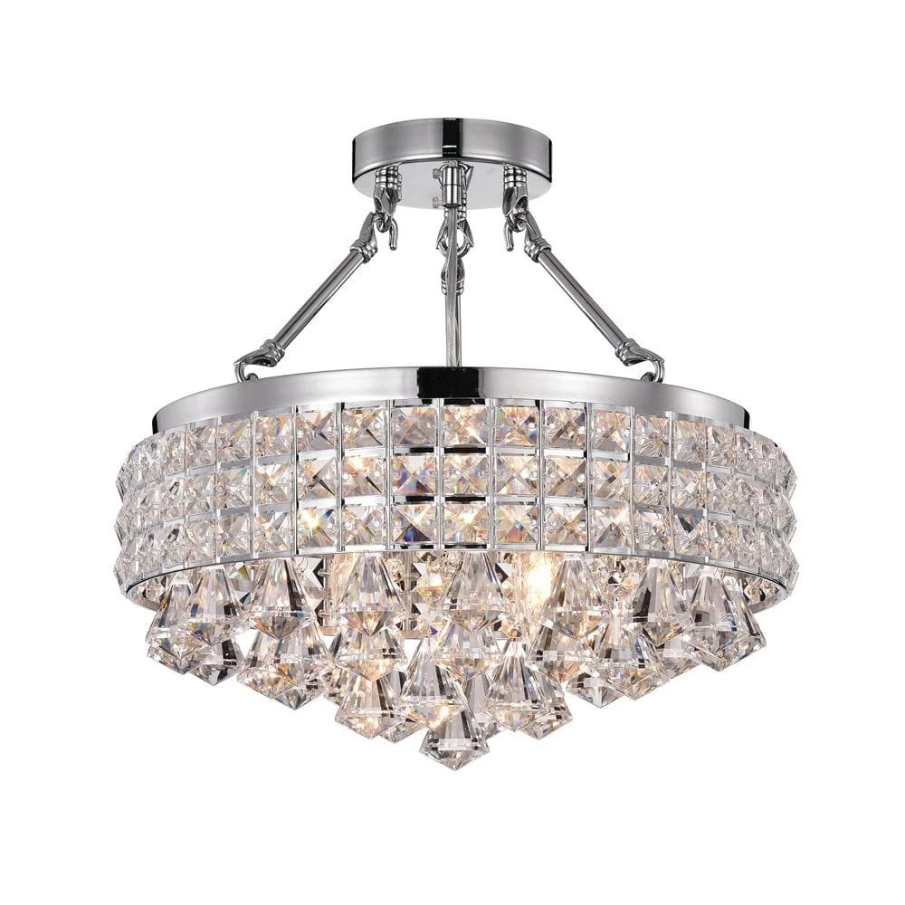 Buy ๐ฅฐ Alyvia 15 in. 4-Light Chrome Glam Semi-Flush Mount with Beaded Drum Shade and Hanging Crystals by Edvivi ๐ 3 Buy ๐ฅฐ Alyvia 15 in. 4-Light Chrome Glam Semi-Flush Mount with Beaded Drum Shade and Hanging Crystals by Edvivi ๐