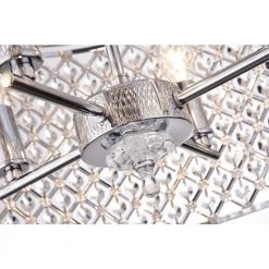 Deals ✔️ Marya 4-Light Modern Chrome Crystal Semi-Flush Mount Light with Clear Glass Crystal Beaded Drum Shade by Edvivi ✨ -Deals Edvivi || Atlas Store chrome edvivi flush mount lights esg802ch 66 1000
