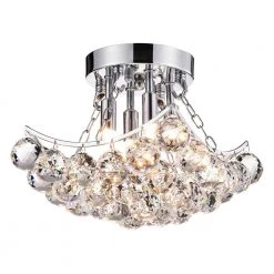 Wholesale 😉 Clara 9.5 in. Glam 4-Light Chrome Flush Mount with Hanging Crystals by Edvivi ✔️ -Deals Edvivi || Atlas Store chrome edvivi flush mount lights esj424ch 66 1000