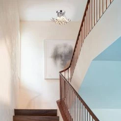 Wholesale 😉 Clara 9.5 in. Glam 4-Light Chrome Flush Mount with Hanging Crystals by Edvivi ✔️ -Deals Edvivi || Atlas Store chrome edvivi flush mount lights esj424ch c3 1000