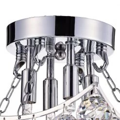 Wholesale 😉 Clara 9.5 in. Glam 4-Light Chrome Flush Mount with Hanging Crystals by Edvivi ✔️ -Deals Edvivi || Atlas Store chrome edvivi flush mount lights esj424ch fa 1000