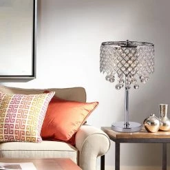 Promo ๐ Marya 18.5 in. Chrome Finish Modern Table Lamp with Crystal Beaded Drum Shadeand Hanging Crystals by Edvivi ๐ 16 Promo ๐ Marya 18.5 in. Chrome Finish Modern Table Lamp with Crystal Beaded Drum Shadeand Hanging Crystals by Edvivi ๐ -Deals Edvivi || Atlas Store chrome edvivi table lamps etg803ch 31 1000