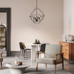 Outlet ✨ Brighton Farmhouse 4-Lights Distressed Slate Wood and Black Candlestick Cage Rustic Pendant Chandelier by Edvivi 🎁 -Deals Edvivi || Atlas Store distressed slate wood and black edvivi chandeliers epq2322wd 4f 1000