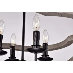Outlet ✨ Brighton Farmhouse 4-Lights Distressed Slate Wood and Black Candlestick Cage Rustic Pendant Chandelier by Edvivi 🎁 -Deals Edvivi || Atlas Store distressed slate wood and black edvivi chandeliers epq2322wd 66 1000