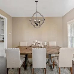 Outlet ✨ Brighton Farmhouse 4-Lights Distressed Slate Wood and Black Candlestick Cage Rustic Pendant Chandelier by Edvivi 🎁 -Deals Edvivi || Atlas Store distressed slate wood and black edvivi chandeliers epq2322wd c3 1000