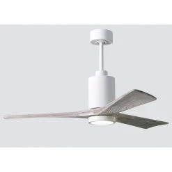 Promo 🔔 Patricia 52 in. Integrated LED Indoor/Outdoor Gloss White Ceiling Fan with Light with Remote Control and Wall Control by Atlas 🥰 -Deals Edvivi || Atlas Store gloss white atlas ceiling fans with lights pa3 wh bw 52 4f 1000