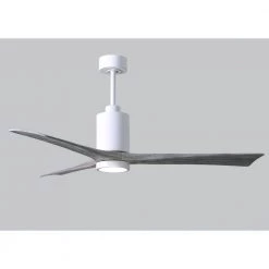 New 😍 Patricia 60 in. Integrated LED Indoor/Outdoor Gloss White Ceiling Fan with Light with Remote Control and Wall Control by Atlas 👏 -Deals Edvivi || Atlas Store gloss white atlas ceiling fans with lights pa3 wh bw 60 4f 1000