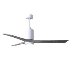 New ๐ Patricia 60 in. Integrated LED Indoor/Outdoor Gloss White Ceiling Fan with Light with Remote Control and Wall Control by Atlas ๐