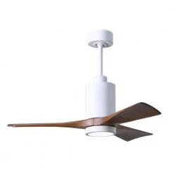 Cheapest ๐ Patricia 42 in. Integrated LED Gloss White Ceiling Fan with Light Kit, Remote Control and Wall Control by Atlas ๐