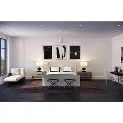 Best Sale 🎁 Eliza 56 in. Indoor/Outdoor Gloss White Ceiling Fan with Remote Control and Wall Control by Atlas 🎉 -Deals Edvivi || Atlas Store gloss white atlas ceiling fans without lights ek wh wh 4f 1000