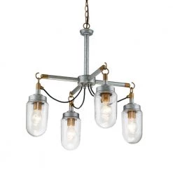 Best reviews of 💯 Walden 4 -Light Antique Gold and Vintage Silver Industrial Chandelier with Glass Shades by Edvivi ✨