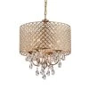 Wholesale 👏 Marya 4-Light Modern Gold Round Chandelier with Beaded Drum Shade /Hanging Clear Glass Crystals by Edvivi 🤩 -Deals Edvivi || Atlas Store gold edvivi chandeliers epg8018gd 64 1000