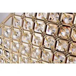 Wholesale 👏 Marya 4-Light Modern Gold Round Chandelier with Beaded Drum Shade /Hanging Clear Glass Crystals by Edvivi 🤩 -Deals Edvivi || Atlas Store gold edvivi chandeliers epg8018gd 77 1000