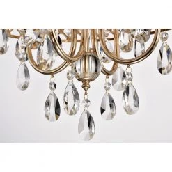 Wholesale 👏 Marya 4-Light Modern Gold Round Chandelier with Beaded Drum Shade /Hanging Clear Glass Crystals by Edvivi 🤩 -Deals Edvivi || Atlas Store gold edvivi chandeliers epg8018gd d4 1000