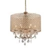Hot Sale 😉 Marya 6-Light Modern Gold Round Chandelier with Beaded Drum Shade /Hanging Clear Glass Crystals by Edvivi 😉 -Deals Edvivi || Atlas Store gold edvivi chandeliers epg8418gd 64 1000
