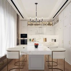 Brand new ⭐ Hastings 5-Light Modern Matte Black and Brushed Nickel Candlestick Chandelier by Edvivi 😀 -Deals Edvivi || Atlas Store matte black and brushed nickel edvivi chandeliers epc5425bk 1f 1000