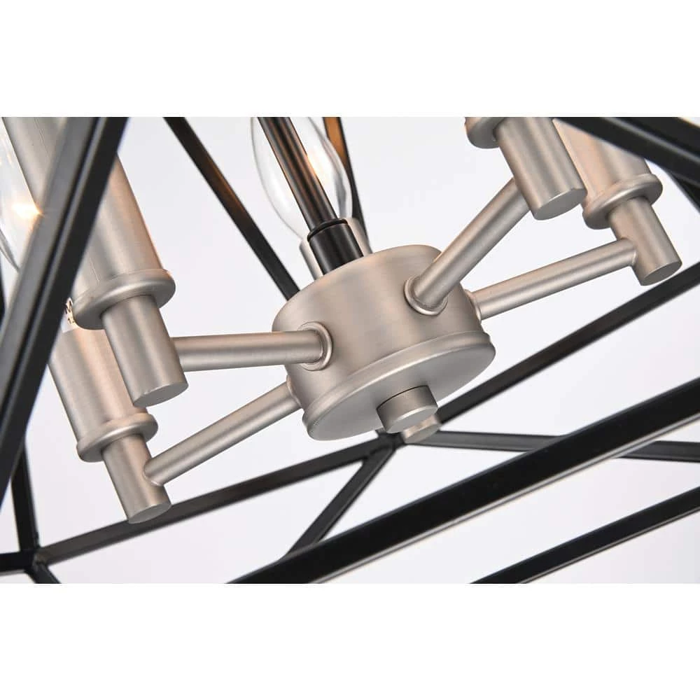 Budget ๐ฅฐ Renzo 5-Light Matte Black Modern Geometric Cage Chandelier with Brushed Nickle Candle Sleeves by Edvivi ๐ฅ 11 Budget ๐ฅฐ Renzo 5-Light Matte Black Modern Geometric Cage Chandelier with Brushed Nickle Candle Sleeves by Edvivi ๐ฅ - Image 9