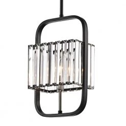 Buy 👍 Glimmer 1-Light Glam Matte Black and Brushed Nickel Finish Mini Pendant with Colonial Crystals by Edvivi 🎉 -Deals Edvivi || Atlas Store matte black and brushed nickel edvivi pendant lights epc538bk c3 1000