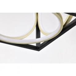 Hot Sale 😉 Alistair 24-Watt Integrated LED Matte Black and Gold Finish Modern Square Pendant Light by Edvivi 🔔 -Deals Edvivi || Atlas Store matte black and gold edvivi chandeliers epl1724bkgd 44 1000