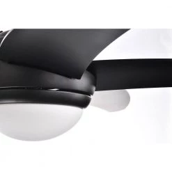 Coupon 💯 52 in. Integrated LED Indoor Matte Black 5-Blade Ceiling Fan with Light Kit and Remote control by Edvivi 🛒 -Deals Edvivi || Atlas Store matte black and textured oak edvivi ceiling fans with lights ffg7745bk 1d 1000