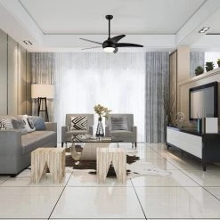 Coupon 💯 52 in. Integrated LED Indoor Matte Black 5-Blade Ceiling Fan with Light Kit and Remote control by Edvivi 🛒 -Deals Edvivi || Atlas Store matte black and textured oak edvivi ceiling fans with lights ffg7745bk c3 1000