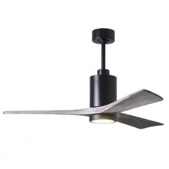 Best Pirce ⌛ Patricia 52 in. Integrated LED Indoor/Outdoor Matte Black Ceiling Fan with Light with Remote Control and Wall Control by Atlas 🎁