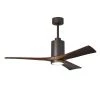 New 🔔 Patricia 52 in. Integrated LED Indoor/Outdoor Matte Black Ceiling Fan with Light with Remote Control and Wall Control by Atlas 😉