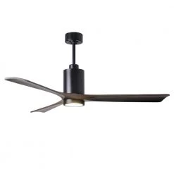 Cheapest 👏 Patricia 60 in. Integrated LED Indoor/Outdoor Matte Black Ceiling Fan with Light with Remote Control and Wall Control by Atlas ✔️