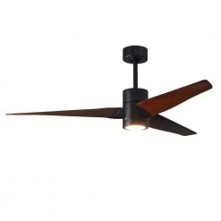 Cheapest 🤩 Super Janet 60 in. LED Indoor/Outdoor Damp Matte Black Ceiling Fan with Remote Control and Wall Control by Atlas 💯