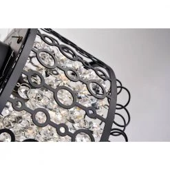 Outlet 😍 Ella 52 in. Indoor Matte Black Glam Ceiling Fan with Crystal Light Kit and Remote Control by Edvivi ⭐ -Deals Edvivi || Atlas Store matte black edvivi ceiling fans with lights ffg7765bk 76 1000