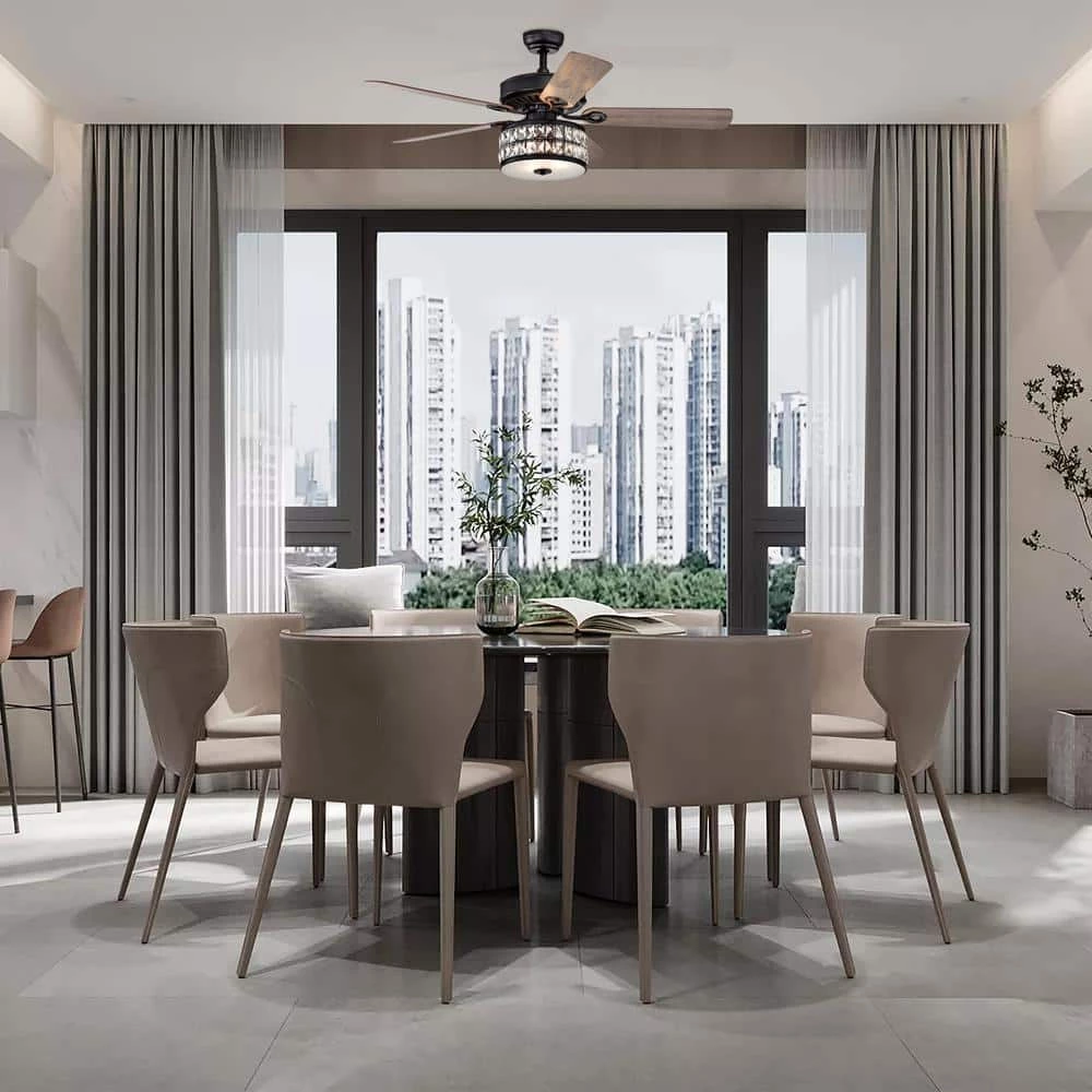 Brand new ๐ Daphne 52 in. Indoor Matte Black Glam Reversible Ceiling Fan with Crystal Light Kit and Remote Control by Edvivi ๐ 11 Brand new ๐ Daphne 52 in. Indoor Matte Black Glam Reversible Ceiling Fan with Crystal Light Kit and Remote Control by Edvivi ๐ - Image 9