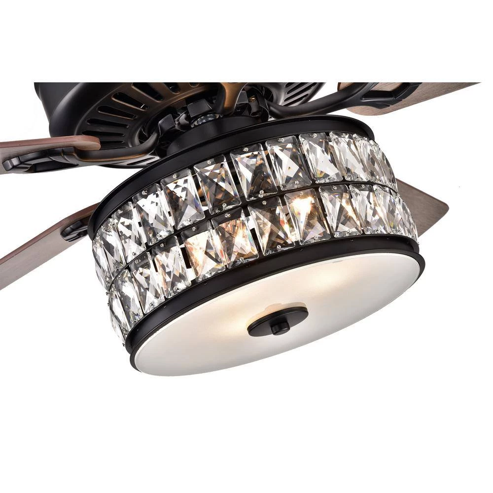 Brand new ๐ Daphne 52 in. Indoor Matte Black Glam Reversible Ceiling Fan with Crystal Light Kit and Remote Control by Edvivi ๐ 12 Brand new ๐ Daphne 52 in. Indoor Matte Black Glam Reversible Ceiling Fan with Crystal Light Kit and Remote Control by Edvivi ๐ - Image 10
