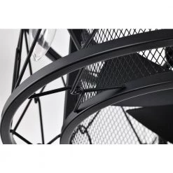 Hot Sale 😍 20 in. Industrial Indoor Matte Black Mesh Drum Reversible Ceiling Fan with Light Kit and Remote Control by Edvivi 🎁 -Deals Edvivi || Atlas Store matte black edvivi ceiling fans with lights ffn7645bk 76 1000