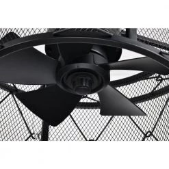 Hot Sale 😍 20 in. Industrial Indoor Matte Black Mesh Drum Reversible Ceiling Fan with Light Kit and Remote Control by Edvivi 🎁 -Deals Edvivi || Atlas Store matte black edvivi ceiling fans with lights ffn7645bk fa 1000