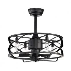 Promo ๐ฅฐ 20 in. Farmhouse Indoor Matte Black Drum Cage Reversible Ceiling Fan with Light Kit and Remote Control by Edvivi ๐ 25 Promo ๐ฅฐ 20 in. Farmhouse Indoor Matte Black Drum Cage Reversible Ceiling Fan with Light Kit and Remote Control by Edvivi ๐ -Deals Edvivi || Atlas Store matte black edvivi ceiling fans with lights ffn7655bk 1f 1000