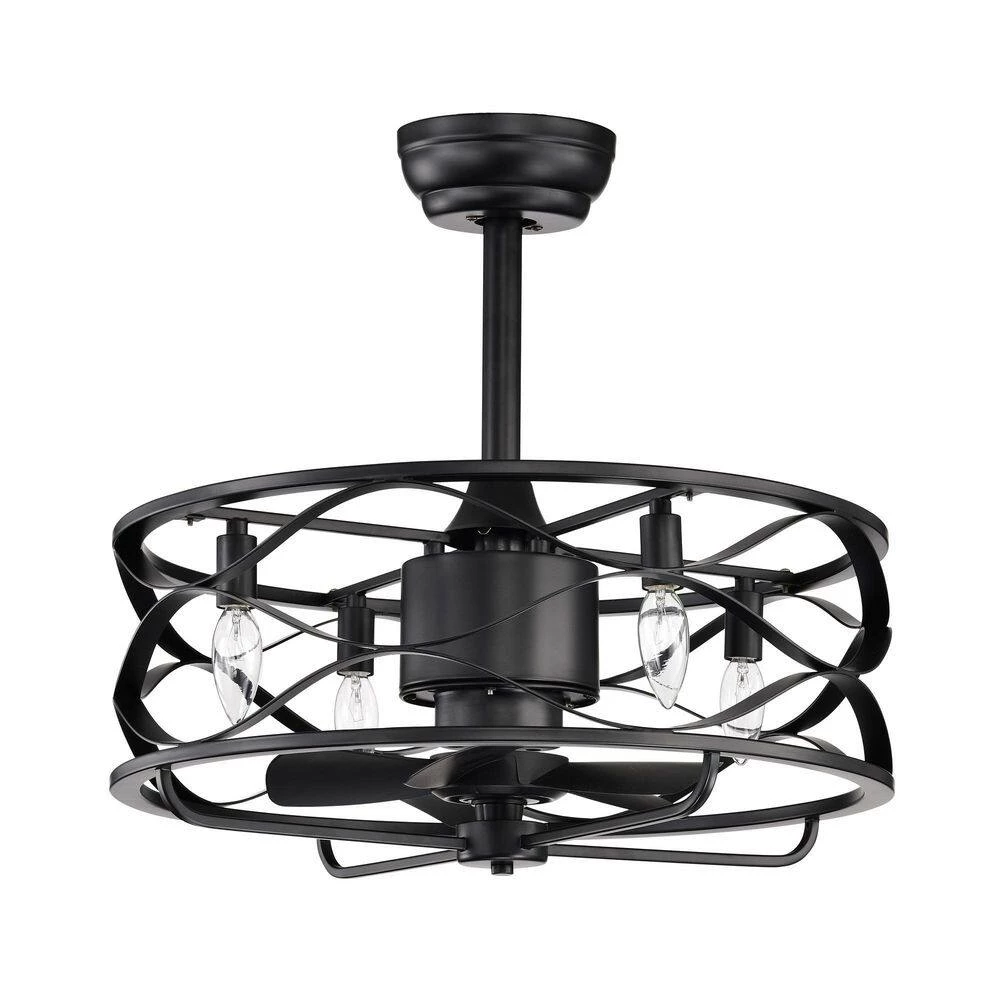 Promo ๐ฅฐ 20 in. Farmhouse Indoor Matte Black Drum Cage Reversible Ceiling Fan with Light Kit and Remote Control by Edvivi ๐ 12 Promo ๐ฅฐ 20 in. Farmhouse Indoor Matte Black Drum Cage Reversible Ceiling Fan with Light Kit and Remote Control by Edvivi ๐ - Image 10